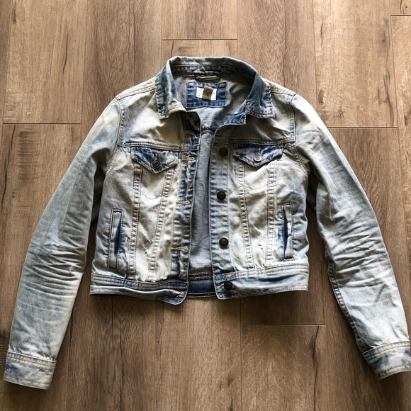 Jean jacket cropped Forever 21 Small washed Cotton - Picture 1 of 4